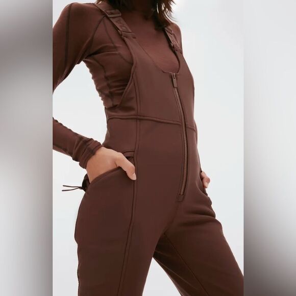 Halfdays Isabel Soft Shell Bib Pant Ski Small Waterproof Brown Spiked Cocoa - Picture 3 of 13